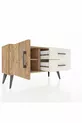 Commode Arges avec une étagère, 2 tiroirs et une porte, pin-pin / pierre de lune