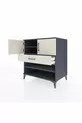 Commode Kronos avec 3 étagères, 1 tiroir et 2 portes, Anthracite-Pierre de lune