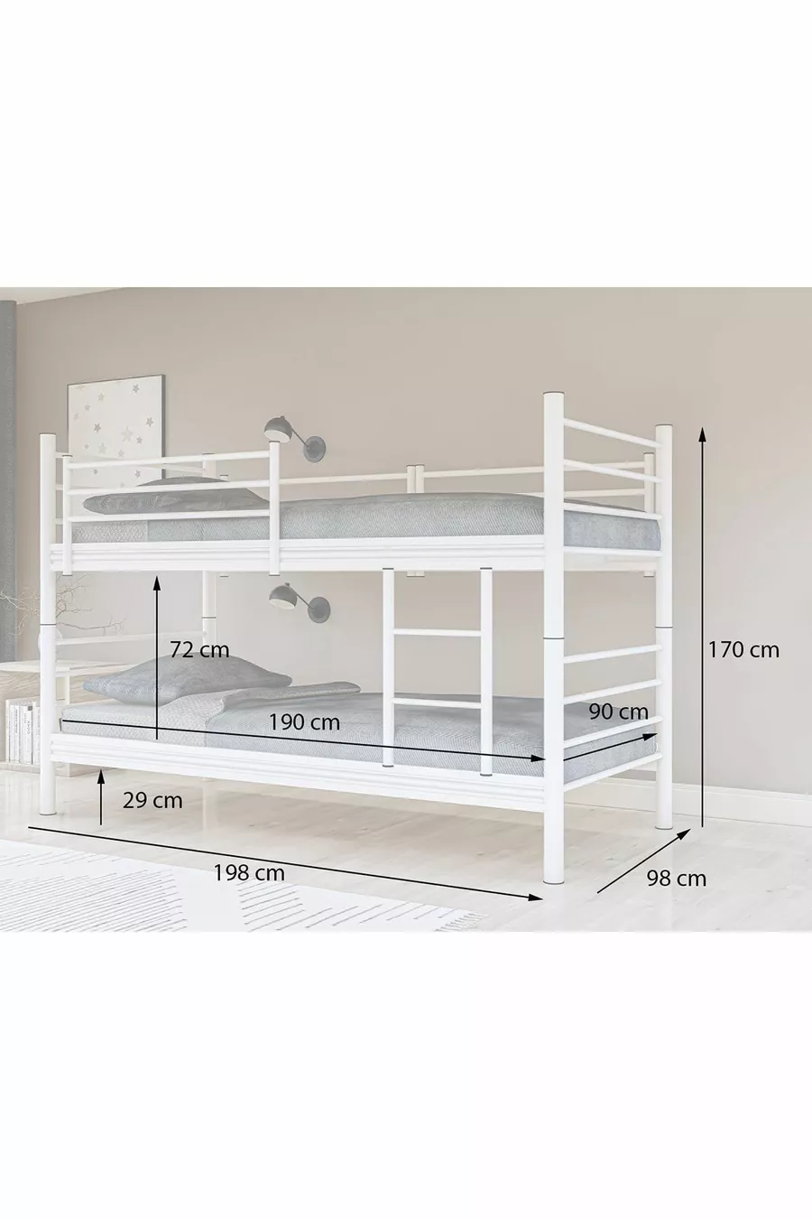 Lit superposé double modulable GM blanc