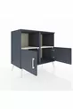 Commode Hyperion 2 étagères 2 portes Anthracite-Anthracite/Gris pierre