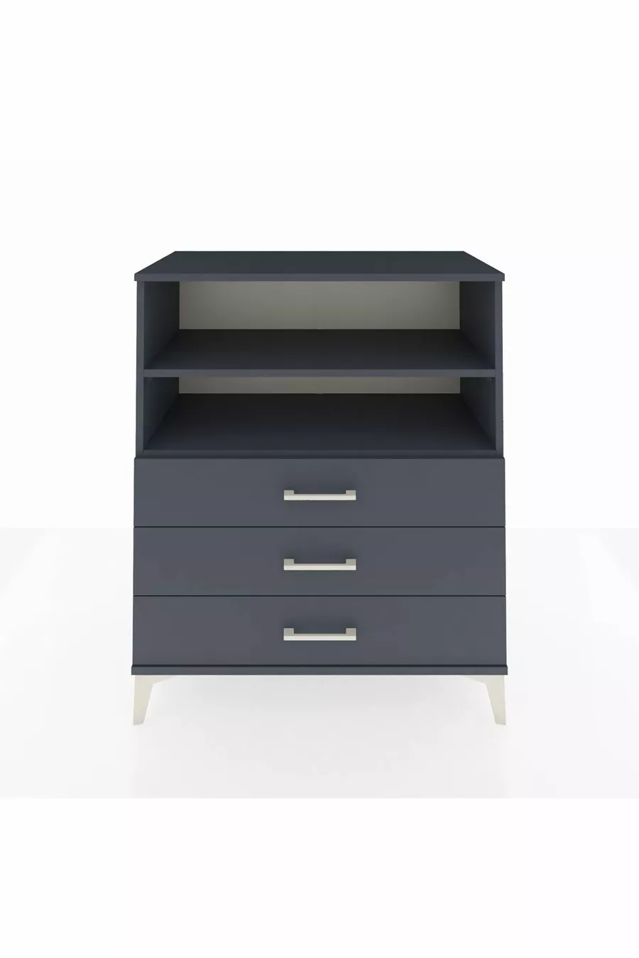 Commode Hyperion 2 étagères 3 tiroirs Anthracite-Anthracite