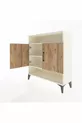 Commode Arges 3 étagères 2 portes Pierre de lune-Pin