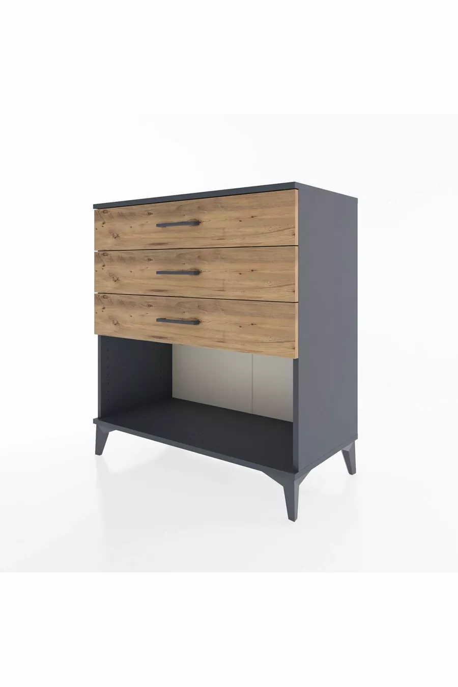 Commode Hyperion 3 tiroirs Anthracite-Sapin