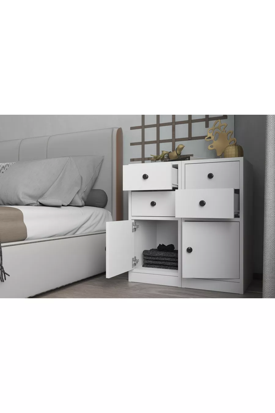 Commode modulaire à deux tiroirs + combinaison d'armoire avec porte