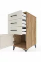 Table de chevet Kronos avec 3 tiroirs et 1 porte en pin-onyx