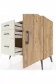 Commode Hyperion avec une étagère, 3 tiroirs et une porte, pin-pin / pierre de lune