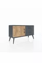 Commode Arges à une étagère, 2 tiroirs et une porte, Anthracite-Sapin/Anthracite