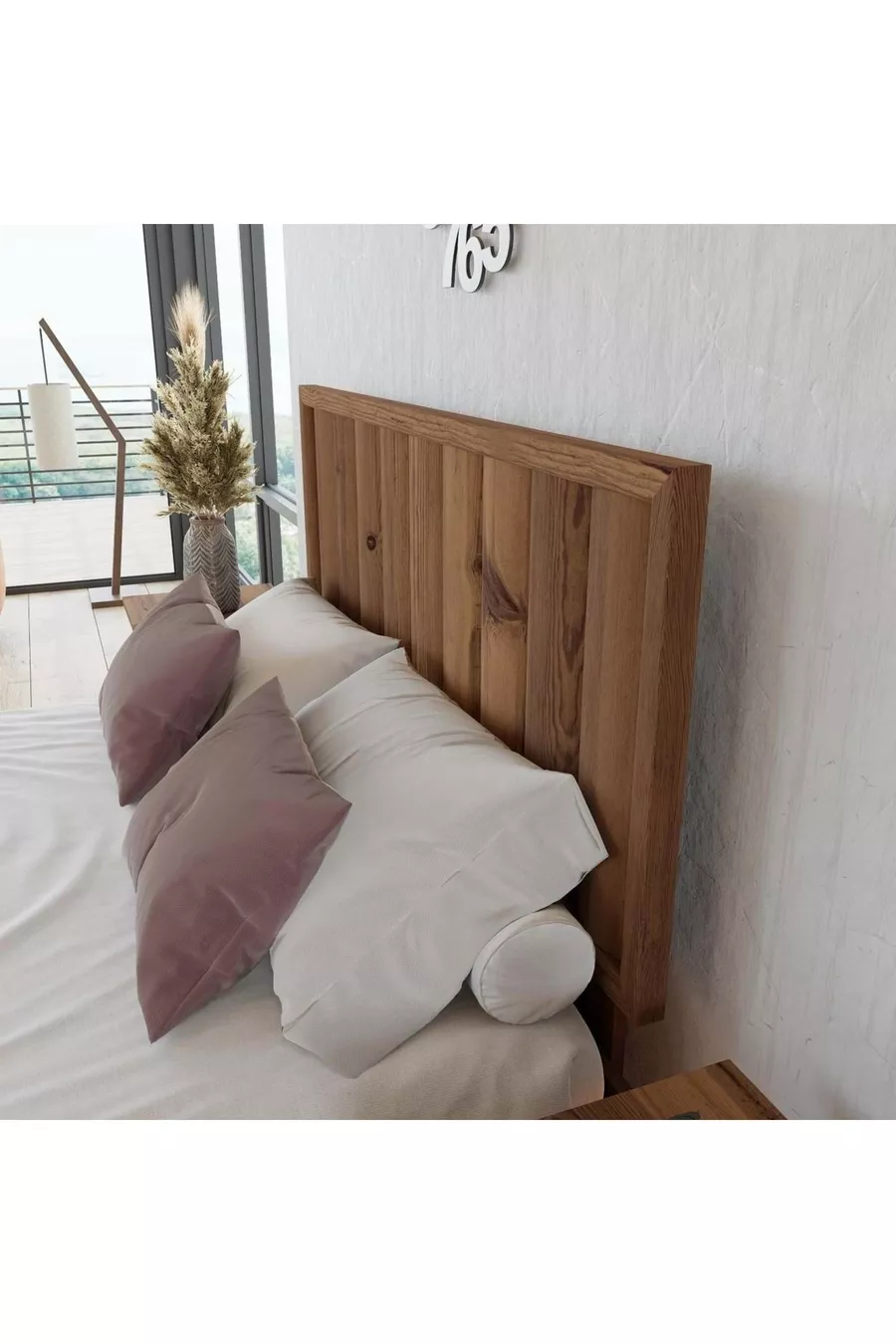 Tête unique en bois couleur noyer modèle Hüma (VERTICAL)
