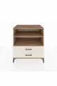 Commode Kronos avec 2 étagères et 2 tiroirs en pin et pierre d'onyx