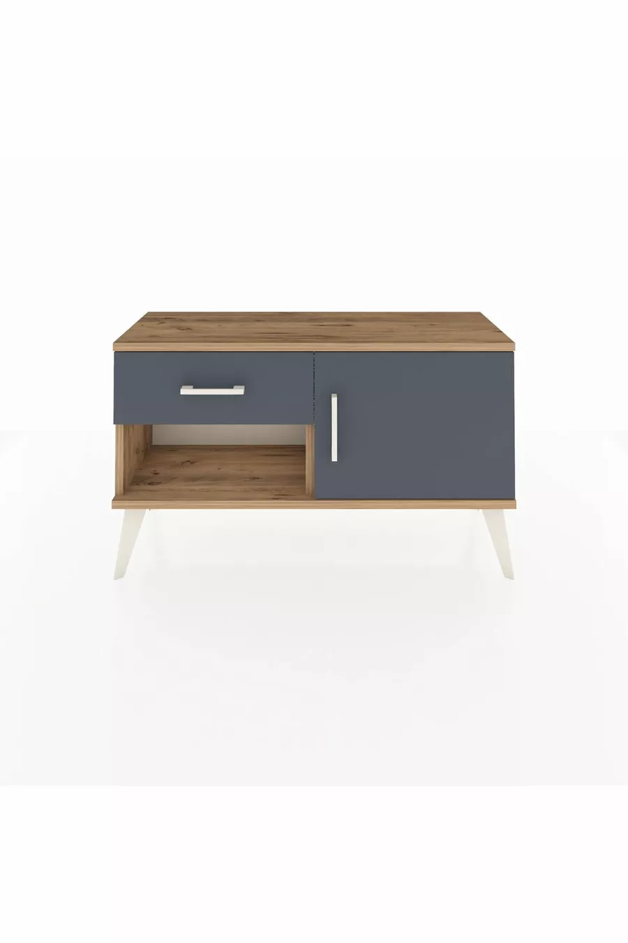 Commode Arges à une étagère, un tiroir et une porte, en pin-anthracite