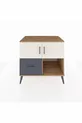 Commode Kronos à 2 étagères, 1 tiroir, 2 portes, pin-gris anthracite