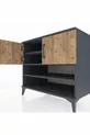 Commode Kronos 3 étagères 2 portes Anthracite-Sapin