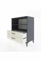 Commode Hyperion 2 étagères 2 tiroirs Anthracite-Pierre de Lune