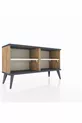 Commode Arges 2 étagères Pin-Anthracite / Pierre de lune