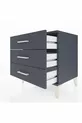 Chevet Hyperion 3 tiroirs Anthracite-Anthracite