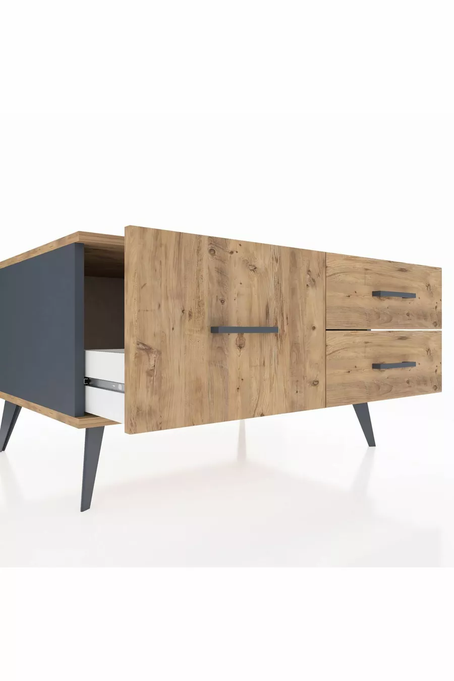 Commode Kronos 3 tiroirs Anthracite-Pin