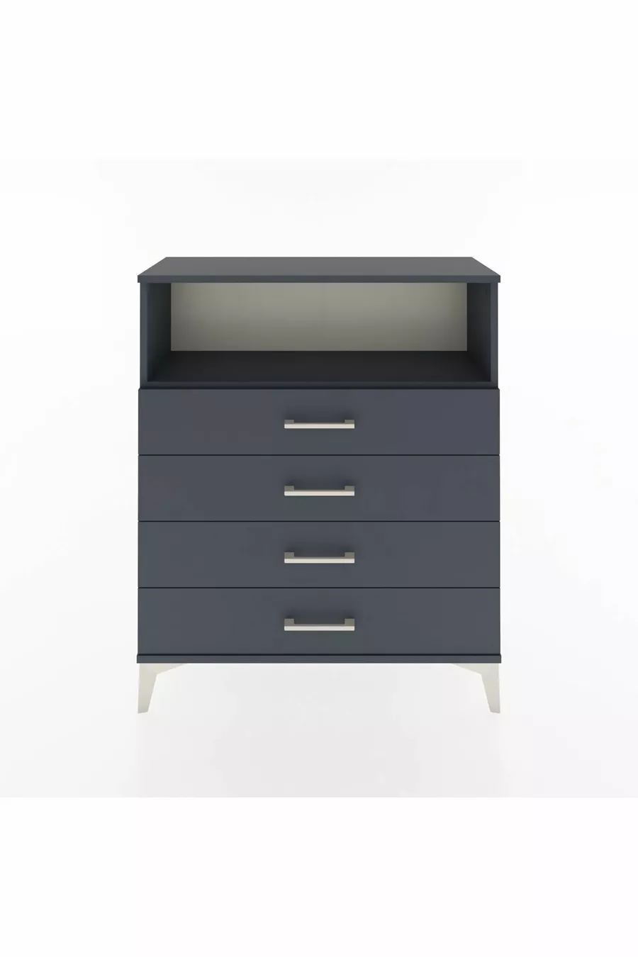 Commode Arges à une étagère et 4 tiroirs Anthracite-Anthracite