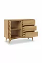 Console en bois naturel Ligna - Avec porte et 3 tiroirs