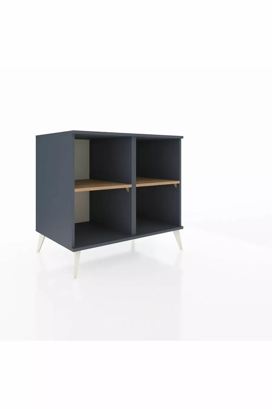 Commode Kronos 2 étagères Anthracite-Anthracite/Sapin
