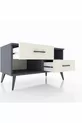 Commode Hyperion à une étagère et deux tiroirs Anthracite-Anthracite/Mer de pierre