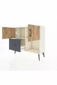 Commode Arges à 2 étagères, 1 tiroir, 2 portes, Pierre de lune-Pin/Anthracite