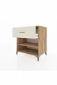 Commode Kronos à une étagère et un tiroir, pin-pierre d'onyx