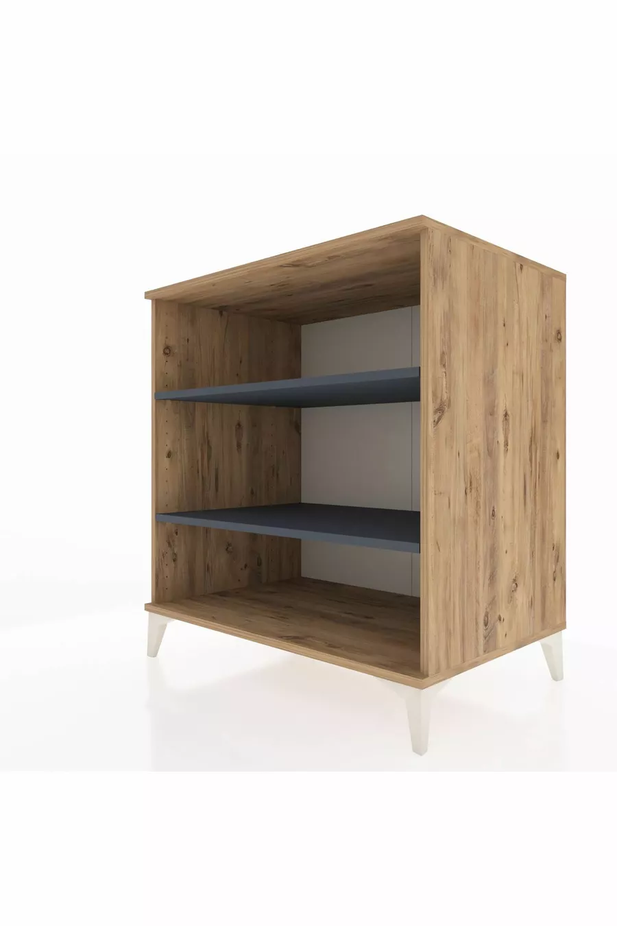 Commode Kronos 2 étagères Pin-Anthracite