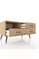 Commode Hyperion à une étagère et trois tiroirs Pin-Anthracite/Pin