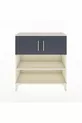 Commode Arges 3 étagères 2 portes Pierre de lune-Anthracite