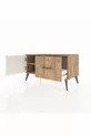 Commode Hyperion à une étagère, un tiroir et une porte, pin-pierre de lave/pin