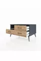 Commode Kronos à une étagère et 3 tiroirs Anthracite-Bois de pin