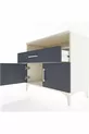 Commode Hyperion à une étagère, un tiroir et deux portes, Ambre-Anthracite