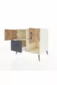 Commode Kronos avec 2 étagères, 1 tiroir et 2 portes, Albâtre-Pin/Anthracite