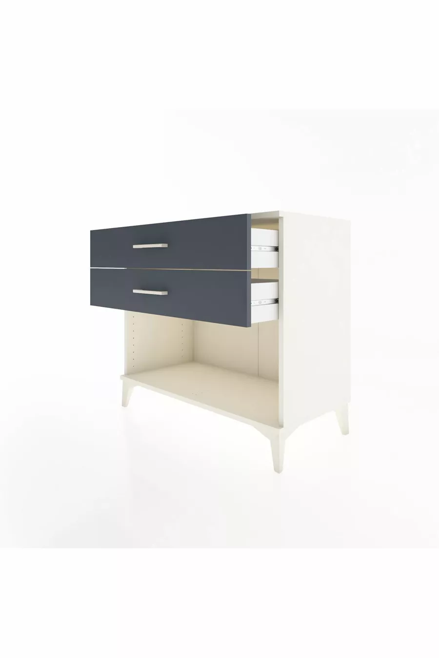 Commode Hyperion à 2 tiroirs Pierre de lune-Anthracite