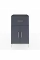Commode Hyperion à une étagère, un tiroir et deux portes, Anthracite-Anthracite