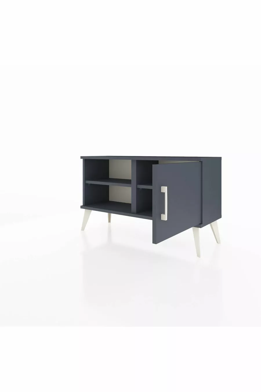 Commode Arges 2 étagères avec 1 porte Anthracite-Anthracite