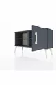 Commode Arges 2 étagères avec 1 porte Anthracite-Anthracite