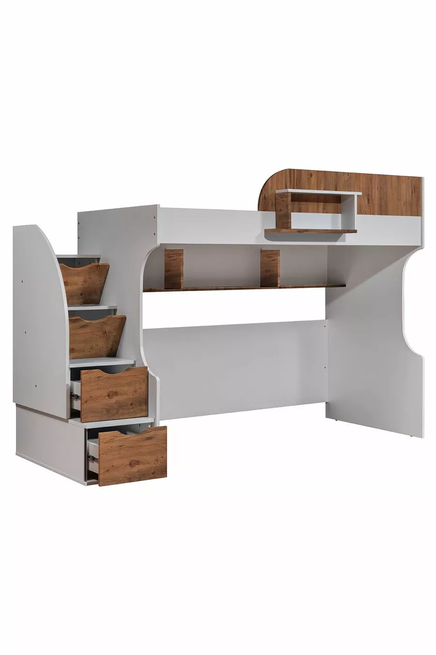 Lits superposés Aura Ranza avec bureau et 2 matelas Comfort