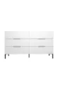Commode Oryana à 6 tiroirs - Blanc Lac Mat cm