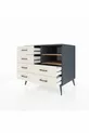 Commode Kronos 2 étagères 6 tiroirs Anthracite-Sapin/Mer de pierre