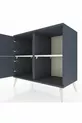 Commode Hyperion 2 étagères 2 portes Anthracite-Anthracite/Gris pierre