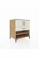 Commode Kronos 3 étagères 1 tiroir 2 portes Pin-Gris