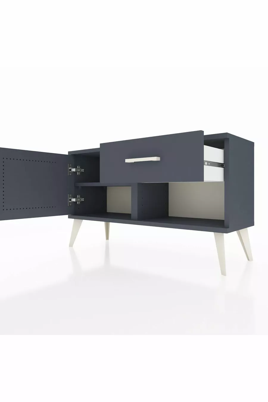 Commode Arges à une étagère, un tiroir et une porte, anthracite-anthracite