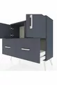 Commode Arges avec 2 étagères, 2 tiroirs et 2 portes, Anthracite-Anthracite