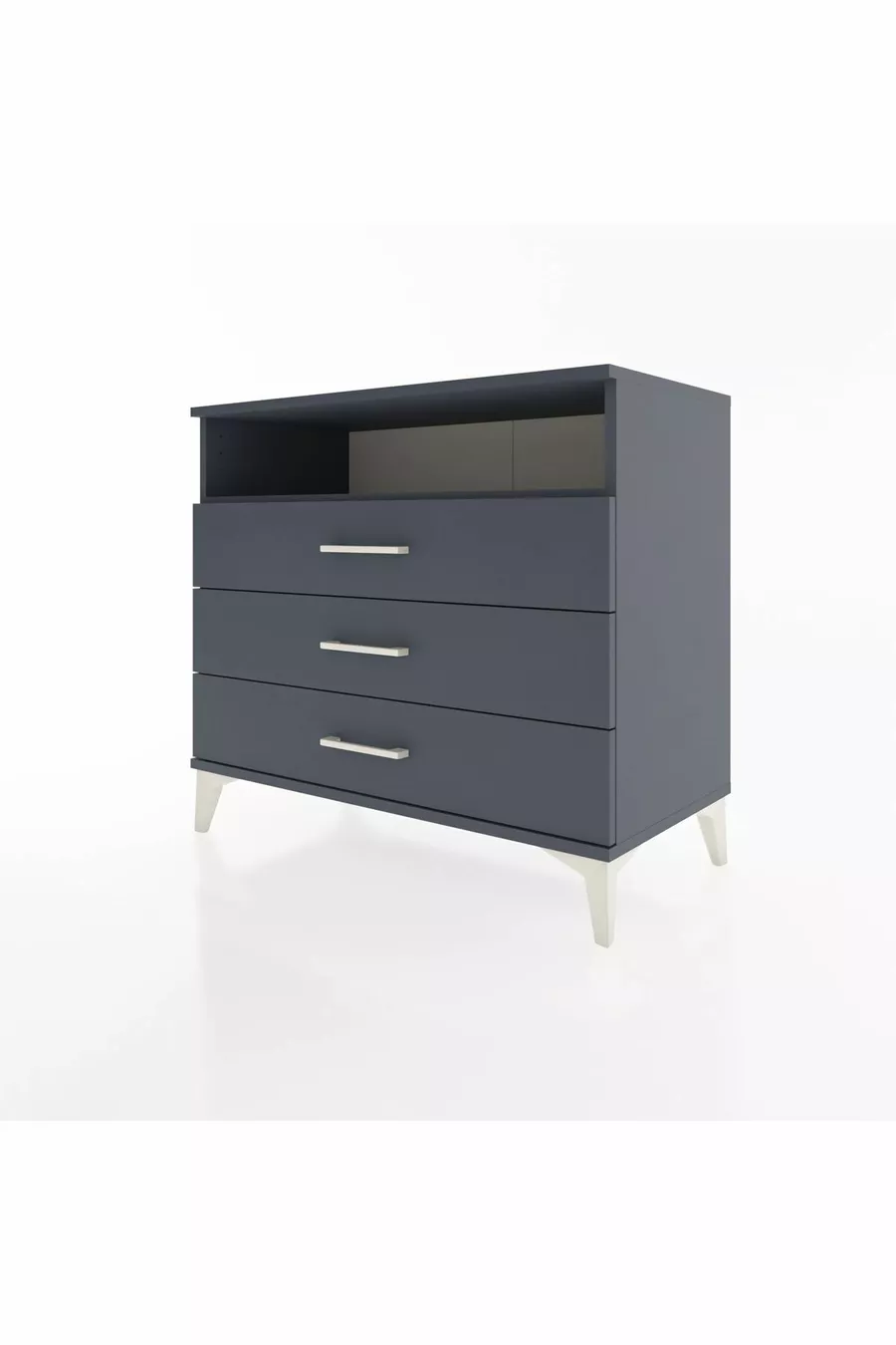 Commode Hyperion à une étagère et trois tiroirs Anthracite-Anthracite