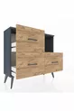 Commode Arges à une étagère et 3 tiroirs Anthracite-Pin