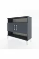 Commode Arges 3 étagères 2 portes Anthracite-Anthracite