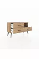 Commode Arges à une étagère et trois tiroirs Pin-Anthracite/Pin