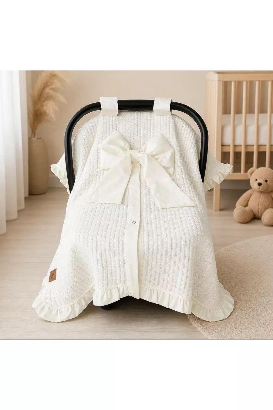 Couverture de poussette pour bébé à volants 2 pièces, Coussin de poussette avec soutien lombaire orthopédique