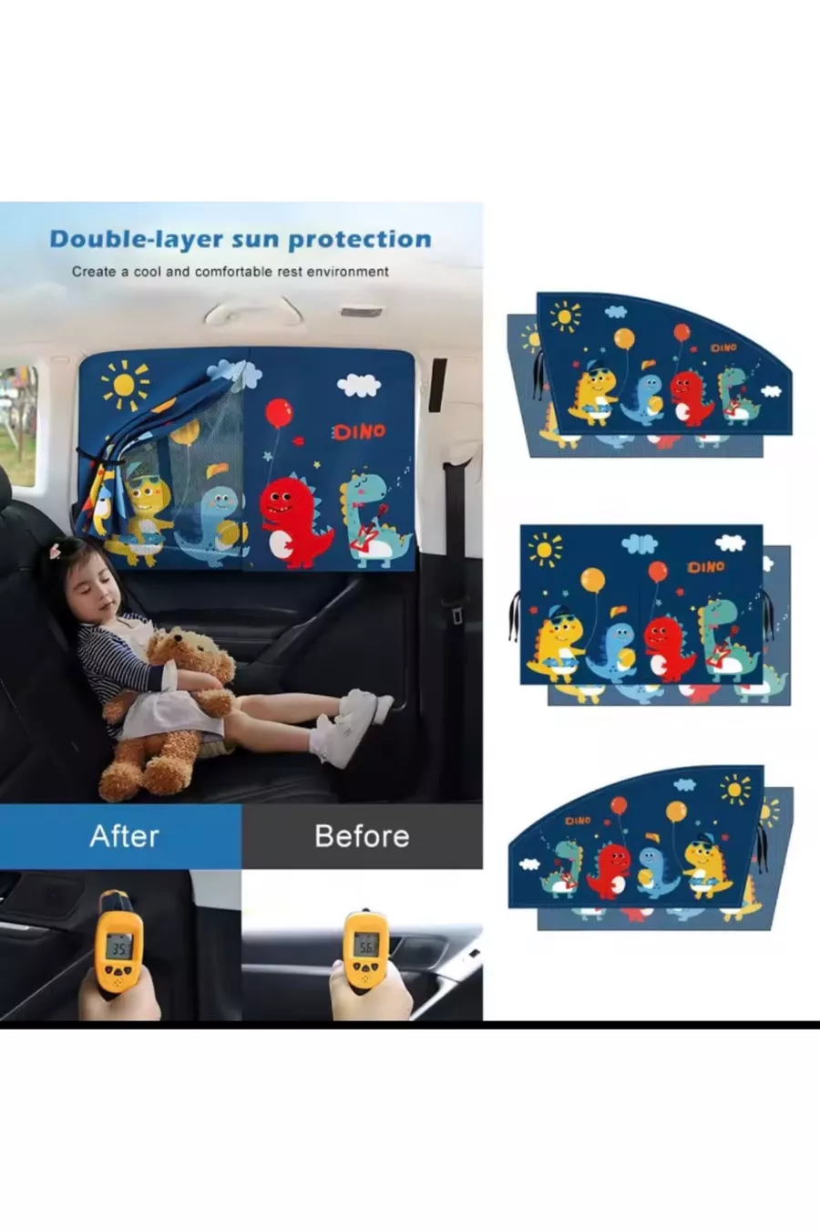 Rideau latéral de voiture pour enfants Voiture Auto Pare-soleil Magnétisé Ombrage Fenêtre Bébé